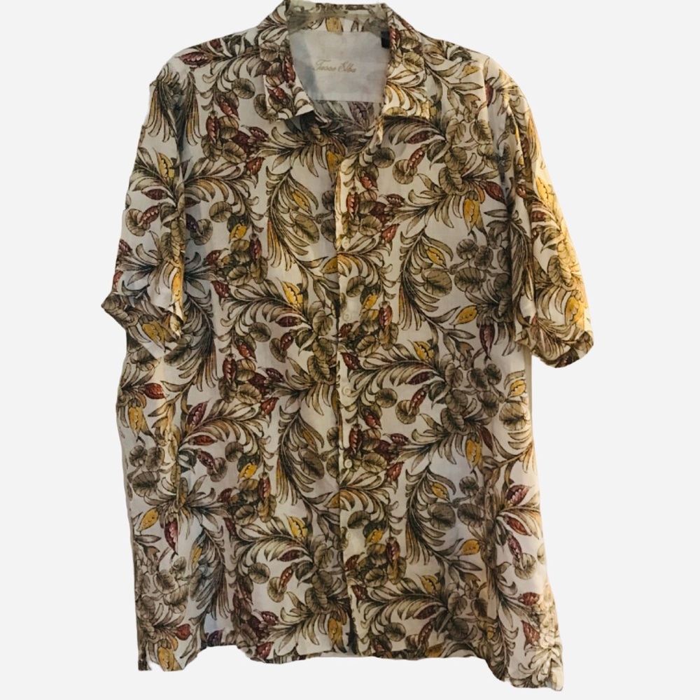 Tasso Elba linen Hawaiian tropical Hawaii shirt